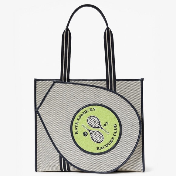 ♠️Kate Spade Grand Slam Tennis Racket Large Tote NWT - Picture 1 of 8